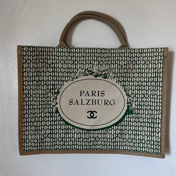 RARE CHANEL Paris Salzburg burlap tote - Picture 3 of 3
